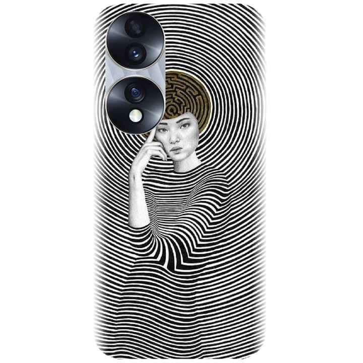 Husa din silicon compatibila cu Honor 70 Pro - model Collage Maze