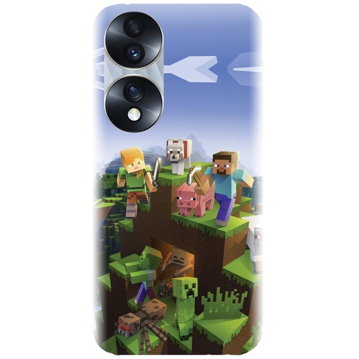 Husa din silicon compatibila cu Honor 70 Pro - model MInecfraft 2