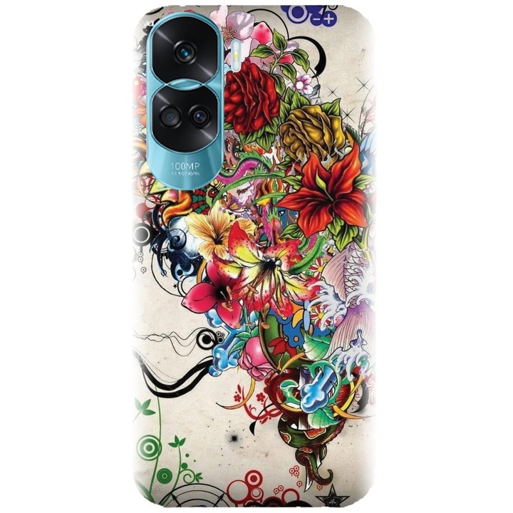 Силиконов кейс съвместим с Honor 90 Lite 4g / 5g / x50i - модел Abstract Flowers