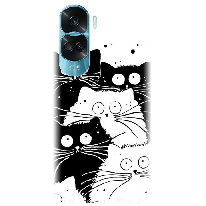 Силиконов кейс съвместим с Honor 90 Lite 4g / 5g / x50i - модел Oo Cats