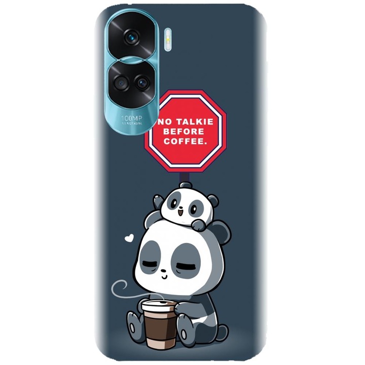 Силиконов кейс съвместим с Honor 90 Lite 4g / 5g / x50i - модел Panda Coffee