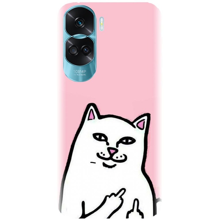 Силиконов кейс съвместим с Honor 90 Lite 4g / 5g / x50i - модел Бяла котка