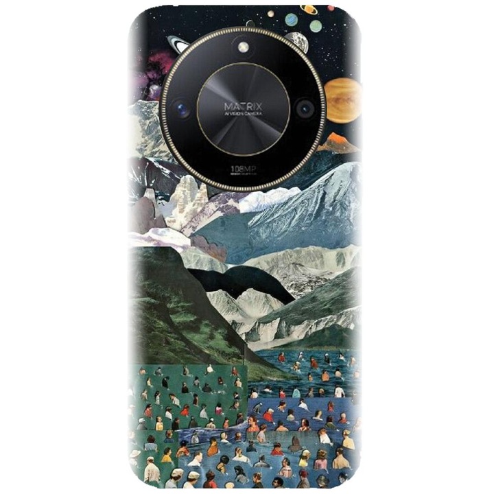 Силиконов кейс съвместим с Honor X50 5G - Колажен модел