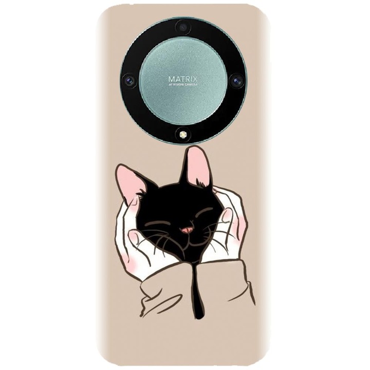 Силиконов кейс съвместим с Honor X9A - модел Th Black Cat In Hands