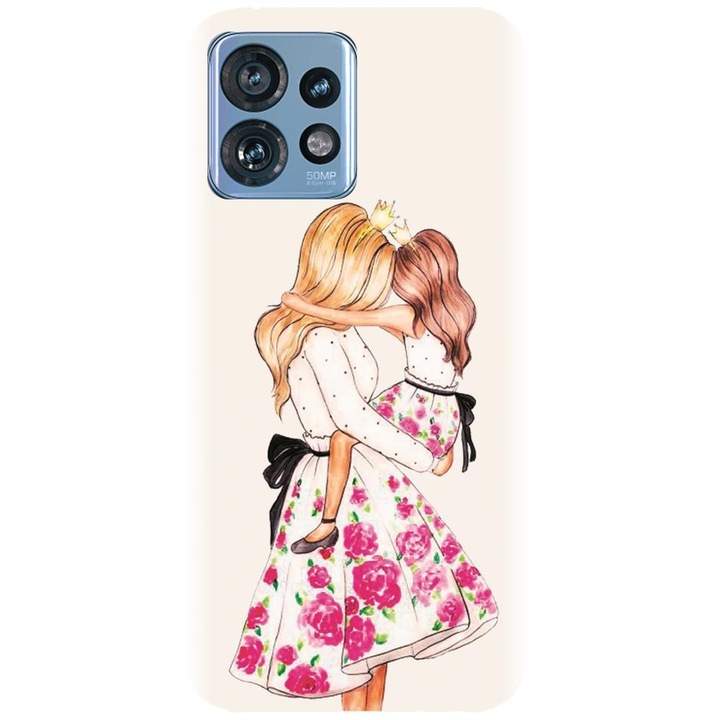 Силиконов кейс съвместим с Motorola Moto Edge 40 Pro - Майка и дъщеря модел 2