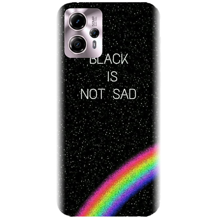 Husa din silicon compatibila cu Motorola Moto G13 - model Black Is Not Sad