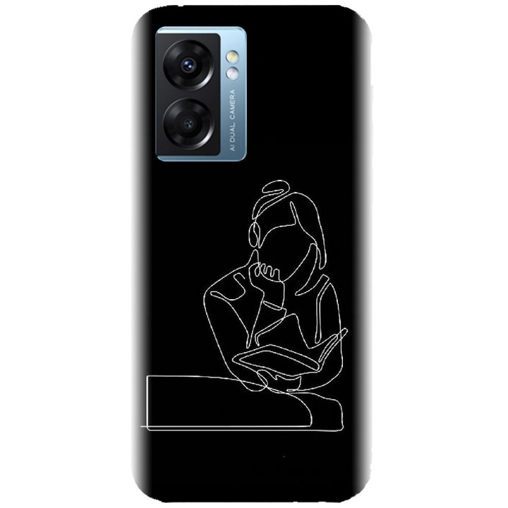 Силиконов калъф, съвместим с модел Realme Narzo 50 5g - Line Art The Smart One