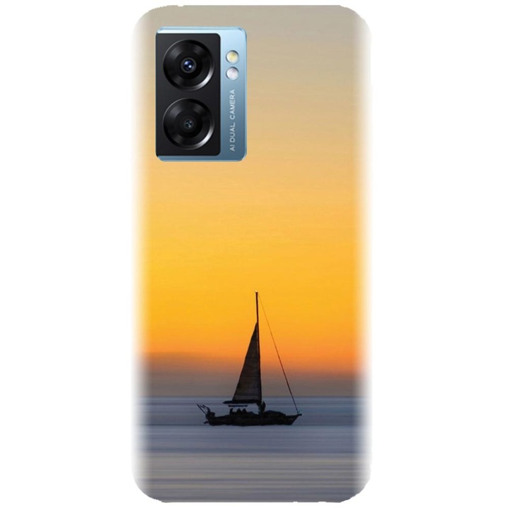 Husa din silicon compatibila cu Realme V23 5g - model Wind Sail Boat Ocean Sunset