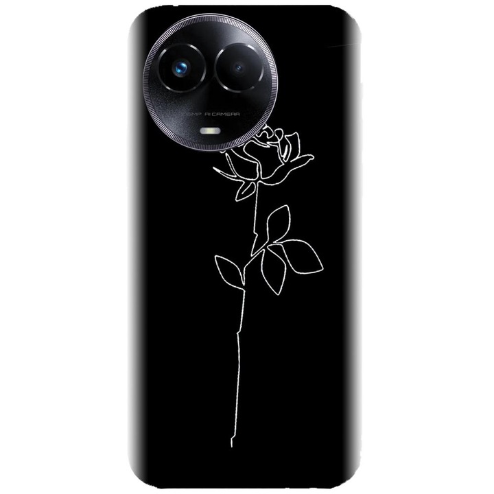 Husa din silicon compatibila cu Realme 11 5G - model Black Rose