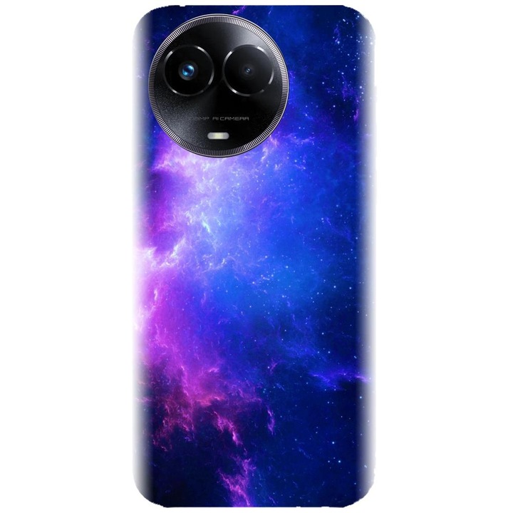 Husa din silicon compatibila cu Realme 11 5G - model Purple Space Nebula