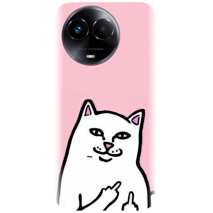 Husa din silicon compatibila cu Realme 11 5G - model White Cat