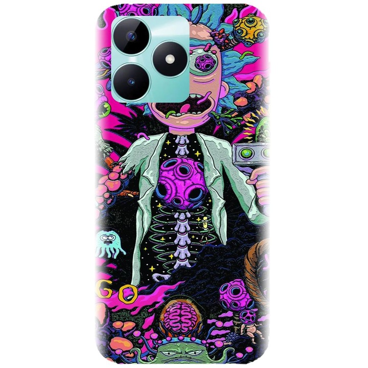 Husa din silicon compatibila cu Realme C51 - model Rick And Morty