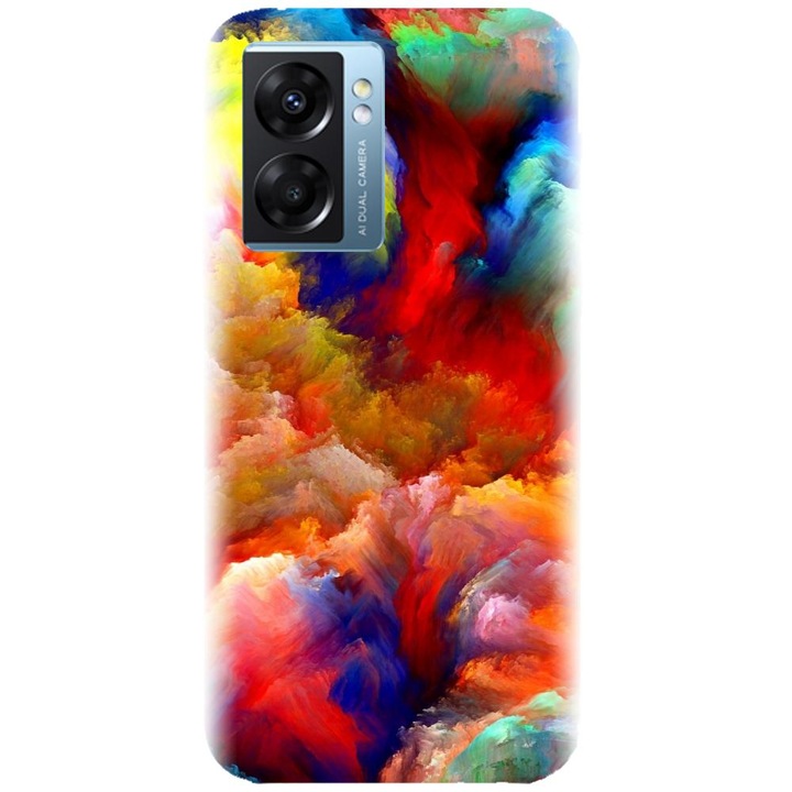 Силиконов калъф, съвместим с модел Realme Narzo 50 5g - Маслена живопис Цветни щрихи