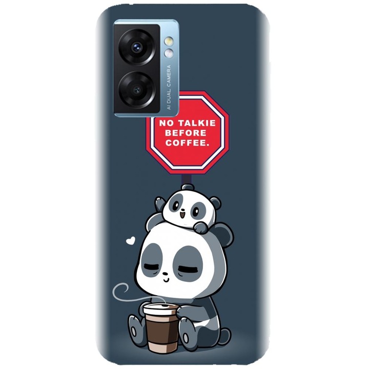 Силиконов капак, съвместим с Realme Narzo 50 5g - модел Panda Coffee