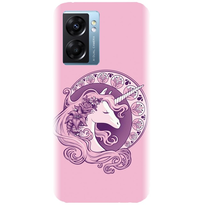 Силиконов капак, съвместим с модел Realme Narzo 50 5g - Purple Unicorn