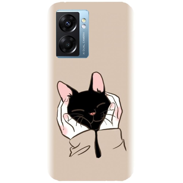 Силиконов капак, съвместим с модел Realme Narzo 50 5g - Th Black Cat In Hands