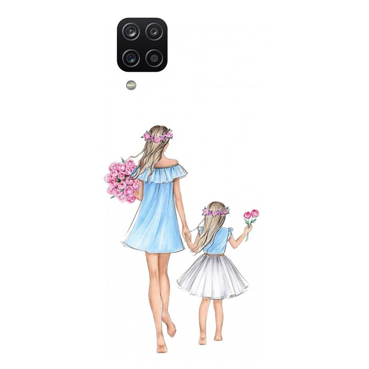 Husa din silicon compatibila cu Samsung Galaxy A12 / A12 Nacho - model Mama si fiica
