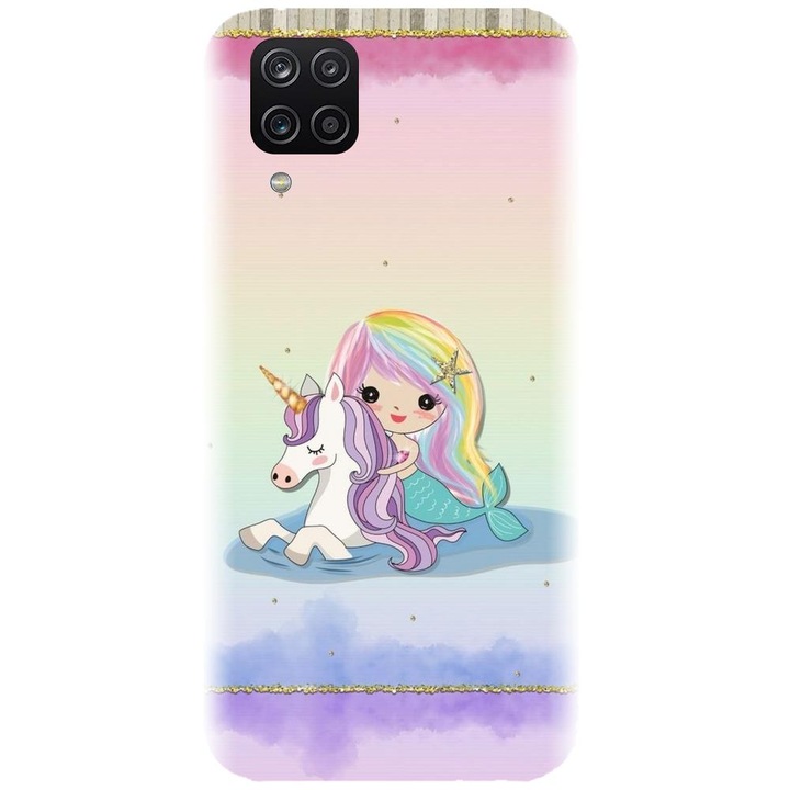 Husa din silicon compatibila cu Samsung Galaxy A42 5G - model Sirena si unicornul