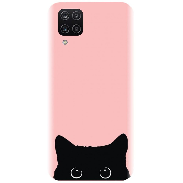 Husa din silicon compatibila cu Samsung Galaxy A12 / A12 Nacho - model Black Cat