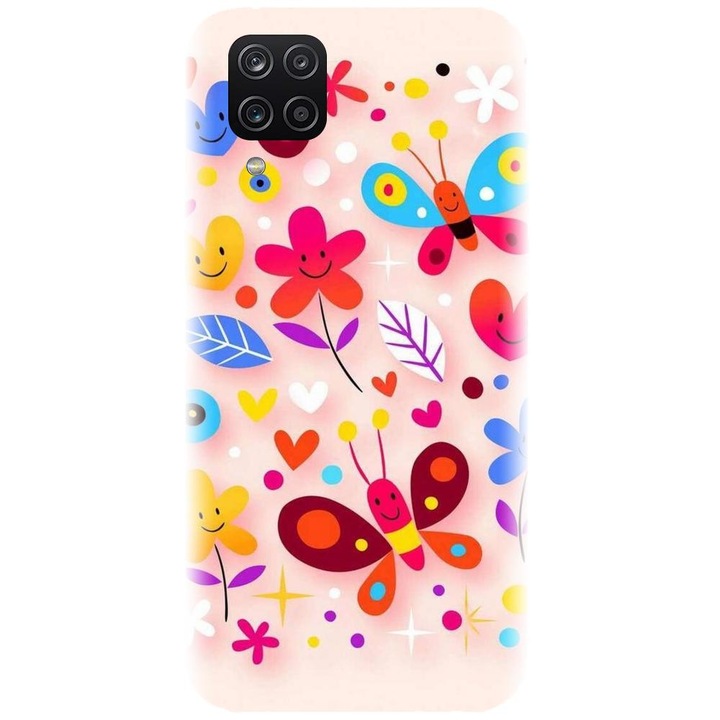 Husa din silicon compatibila cu Samsung Galaxy A12 / A12 Nacho - model Butterfly 002
