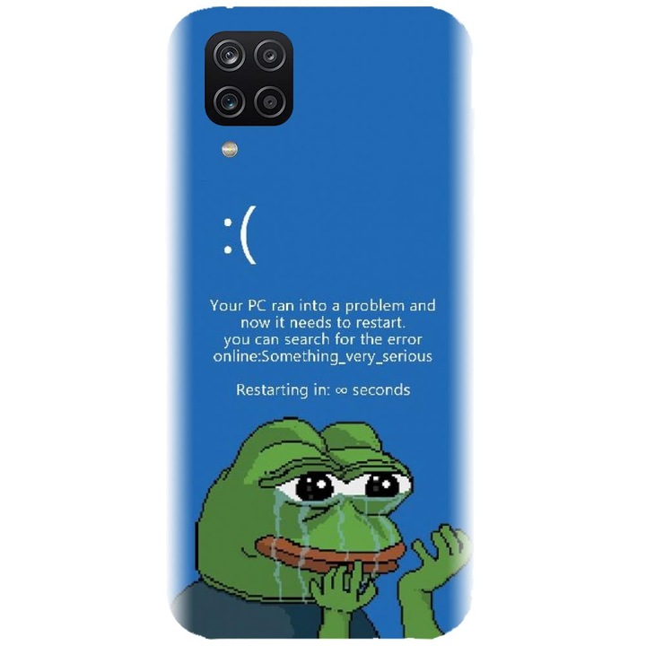 Husa din silicon compatibila cu Samsung Galaxy A12 / A12 Nacho - model Blue Screen