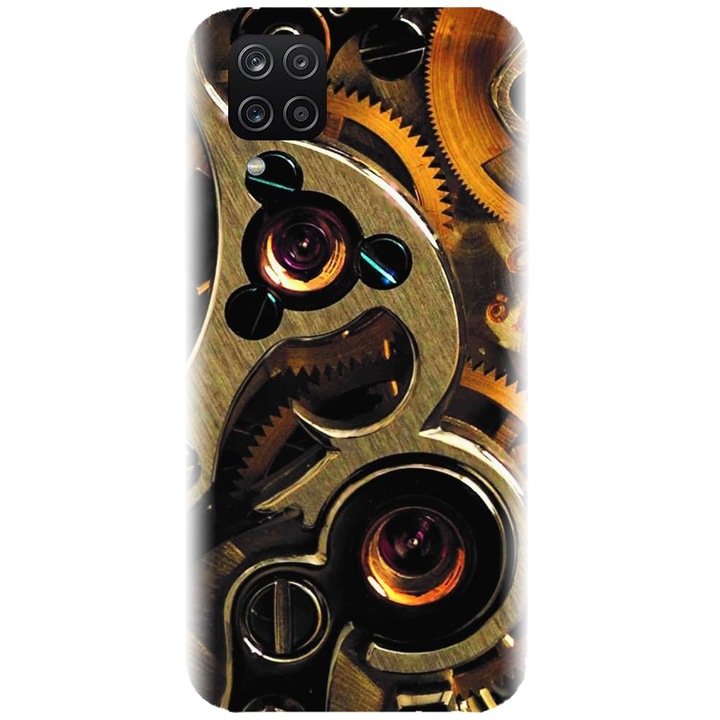 Husa din silicon compatibila cu Samsung Galaxy A12 / A12 Nacho - model Clock Mechanism