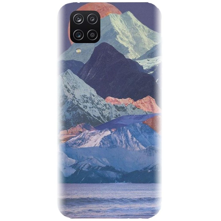 Husa din silicon compatibila cu Samsung Galaxy A12 / A12 Nacho - model Collage Mountain