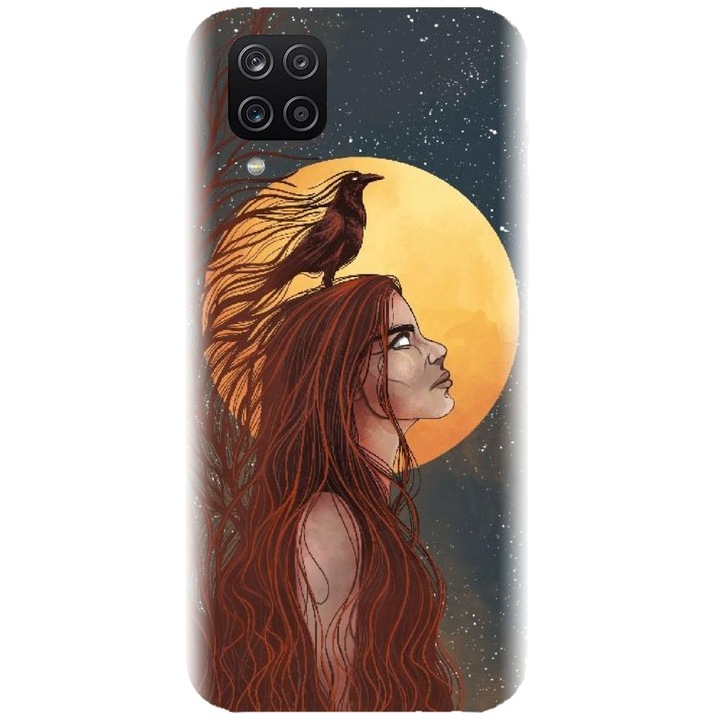 Husa din silicon compatibila cu Samsung Galaxy A12 / A12 Nacho - model Fantasy Wolf Woman