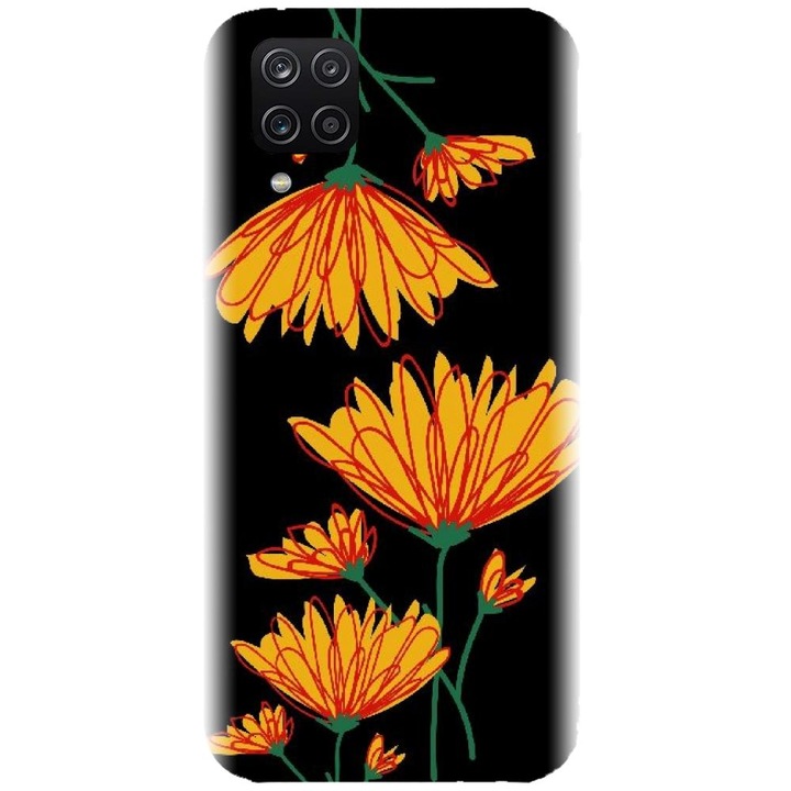 Husa din silicon compatibila cu Samsung Galaxy A12 / A12 Nacho - model Flori De Camp