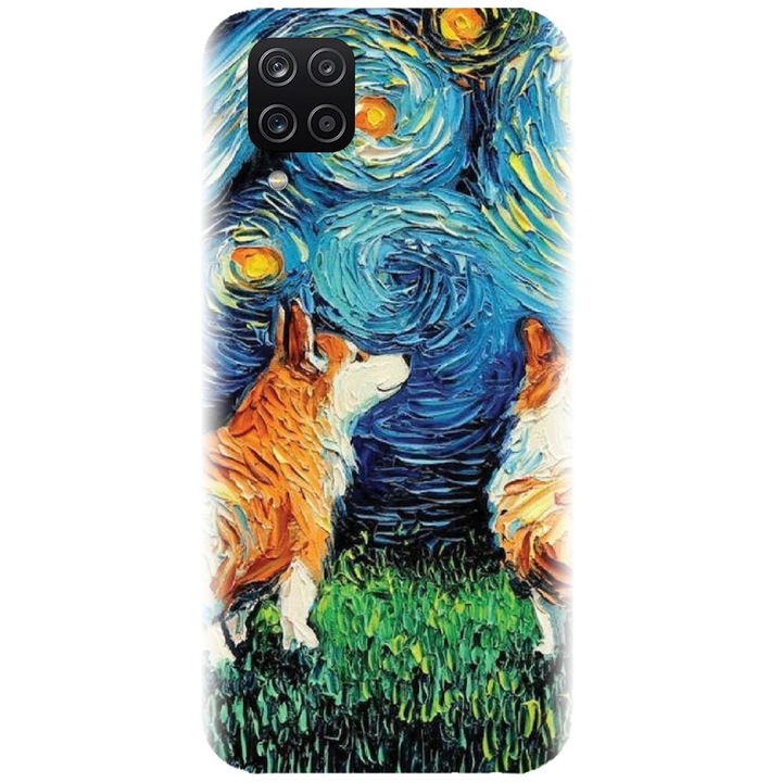 Husa din silicon compatibila cu Samsung Galaxy A12 / A12 Nacho - model Doggy Night