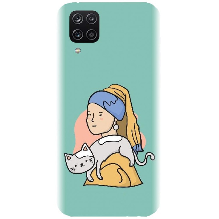 Husa din silicon compatibila cu Samsung Galaxy A12 / A12 Nacho - model Girl With A Pearl Earring