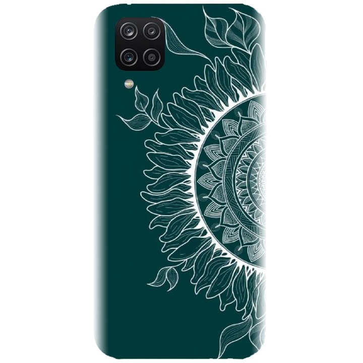 Husa din silicon compatibila cu Samsung Galaxy A12 / A12 Nacho - model Green Mandala