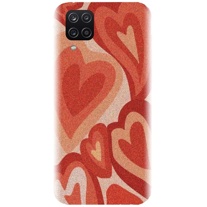 Husa din silicon compatibila cu Samsung Galaxy A12 / A12 Nacho - model Inimi