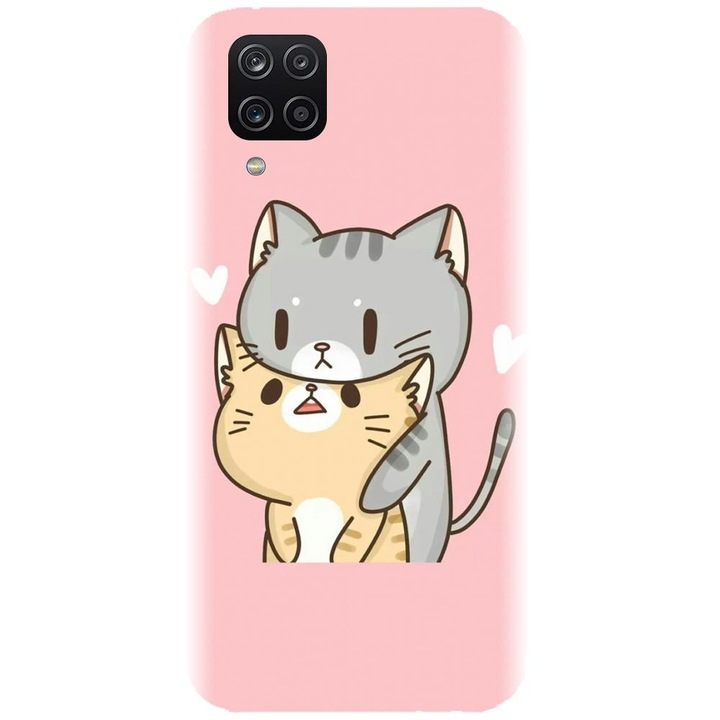 Husa din silicon compatibila cu Samsung Galaxy A12 / A12 Nacho - model Kitty Love