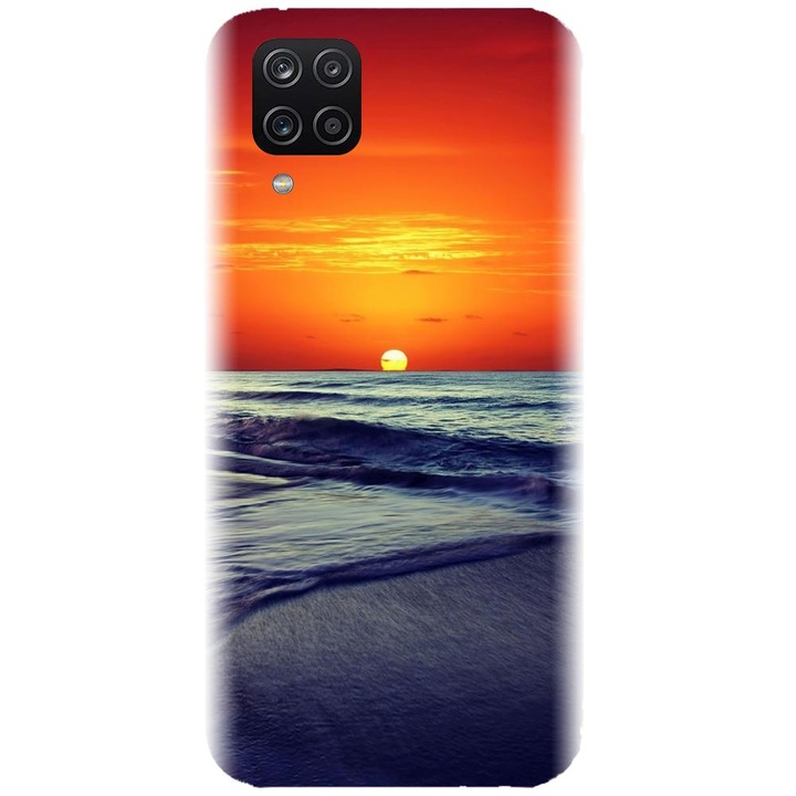 Husa din silicon compatibila cu Samsung Galaxy A12 / A12 Nacho - model Ocean Sunset