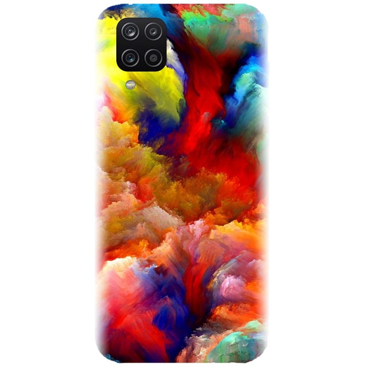 Husa din silicon compatibila cu Samsung Galaxy A12 / A12 Nacho - model Oil Painting Colorful Strokes