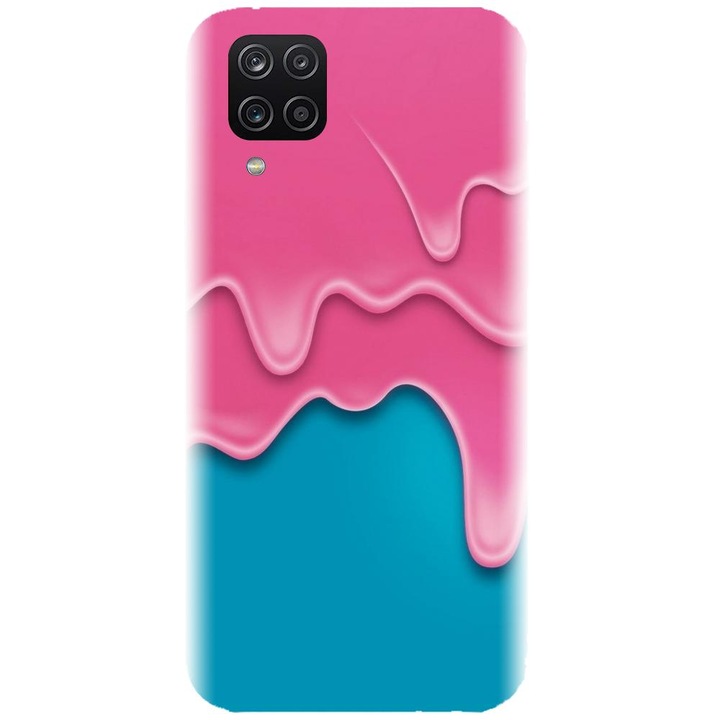 Husa din silicon compatibila cu Samsung Galaxy A12 / A12 Nacho - model Pink Liquid Dripping