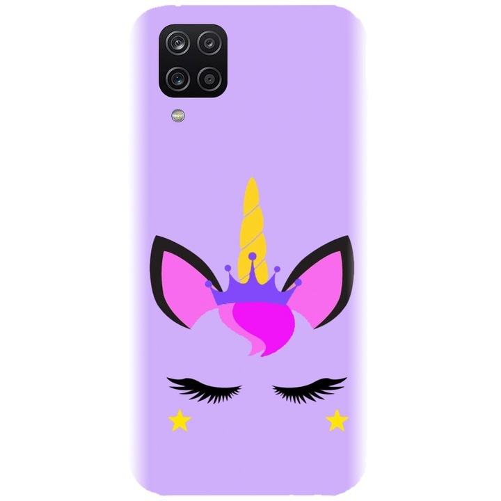 Husa din silicon compatibila cu Samsung Galaxy A12 / A12 Nacho - model Unicorn Shine