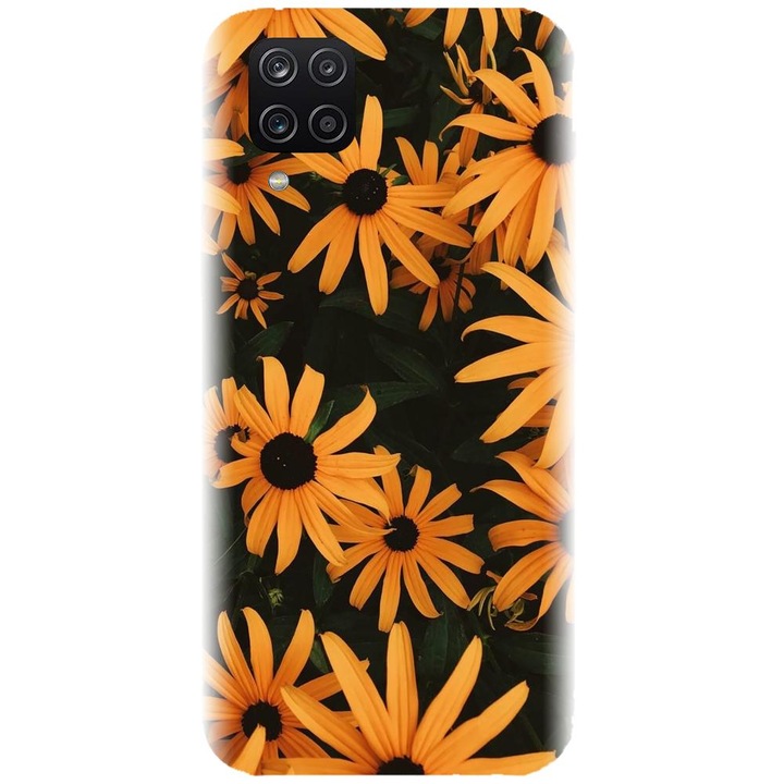 Husa din silicon compatibila cu Samsung Galaxy A12 / A12 Nacho - model Yellow Flowers