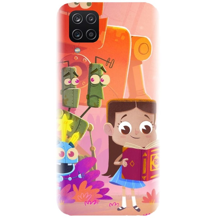 Husa din silicon compatibila cu Samsung Galaxy A12 / A12 Nacho - model Robots illustration
