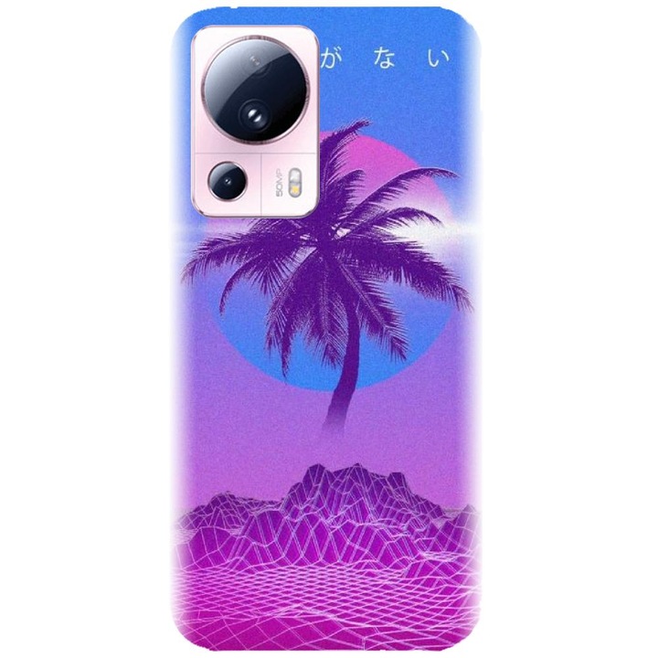 Силиконов калъф, съвместим с Xiaomi 13 Lite - модел Vaporwave Palm