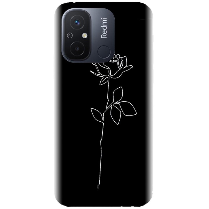 Силиконов калъф, съвместим с Xiaomi Redmi 12c - модел Black Rose