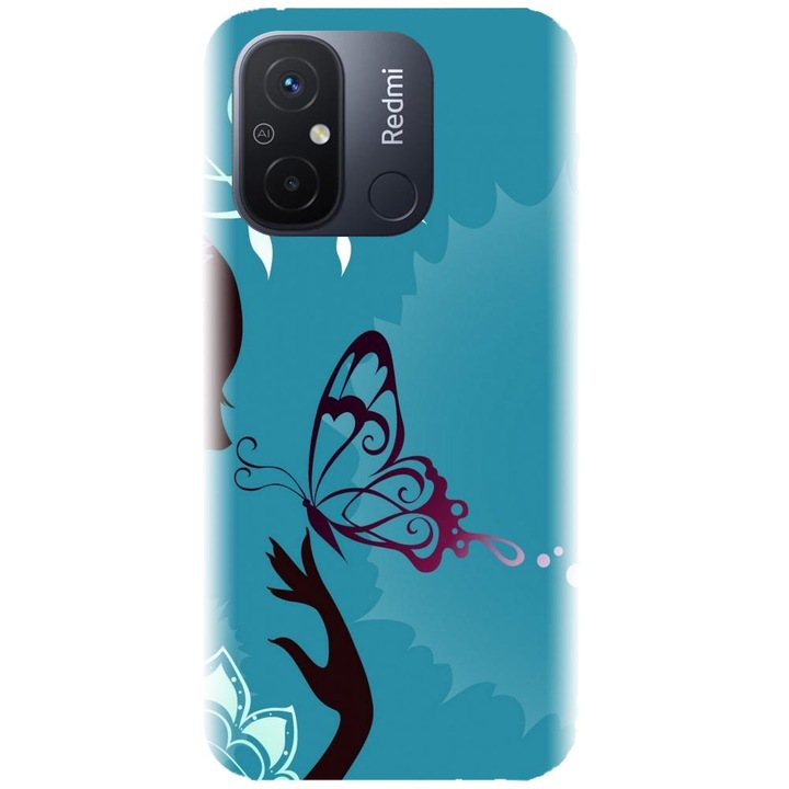 Силиконов калъф, съвместим с Xiaomi Redmi 12c - модел Blue Butterfly