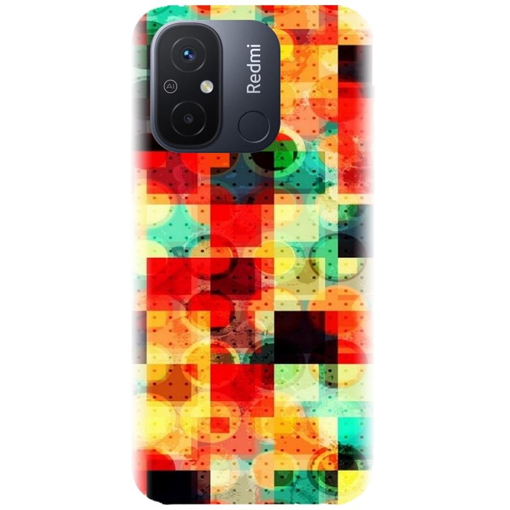 Силиконов капак, съвместим с Xiaomi Redmi 12c - Цветен абстрактен модел