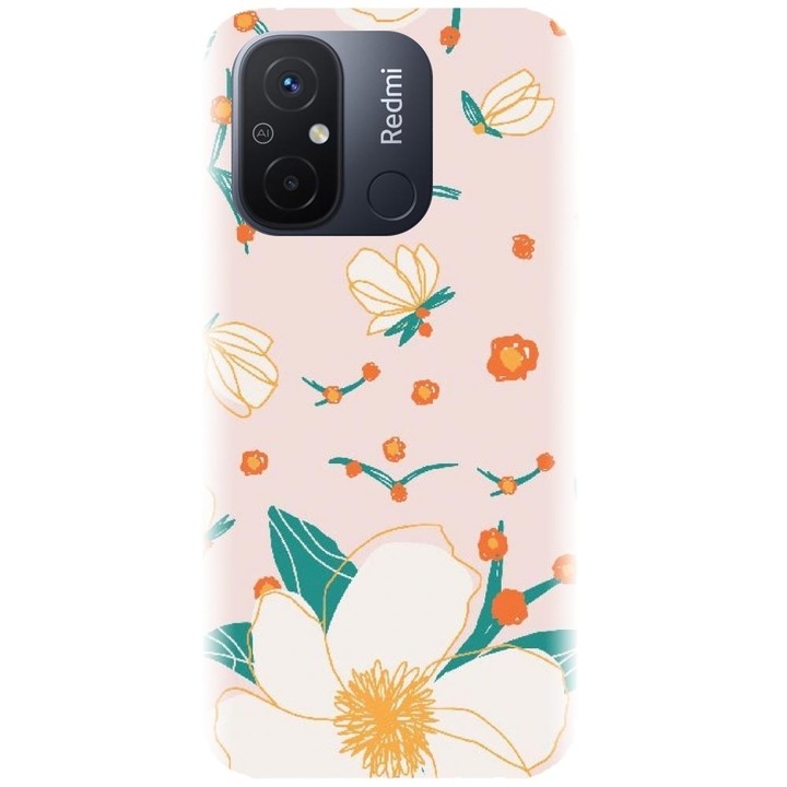 Силиконов калъф, съвместим с Xiaomi Redmi 12c - модел Floral