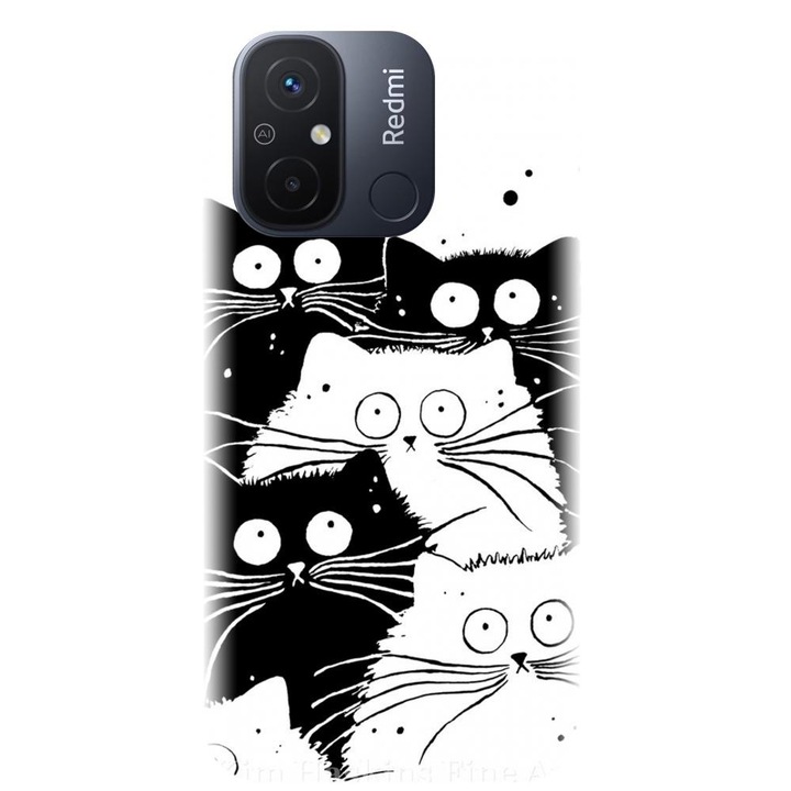 Силиконов калъф, съвместим с модел Xiaomi Redmi 12c - Oo Cats