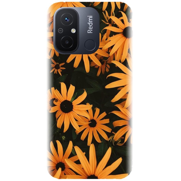 Силиконов калъф, съвместим с модел Xiaomi Redmi 12c - Yellow Flowers