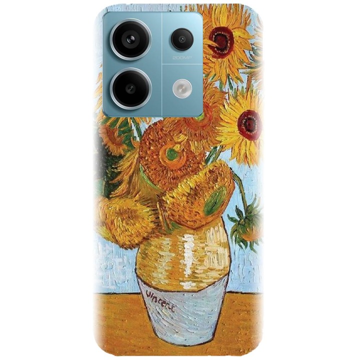 Силиконов кейс, съвместим с Xiaomi Redmi Note 13 Pro 5G - модел Слънчогледи 2