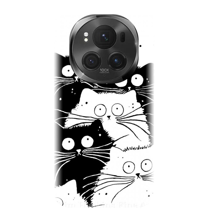 Husa din silicon compatibila cu Honor Magic 6 Pro - model Oo Cats