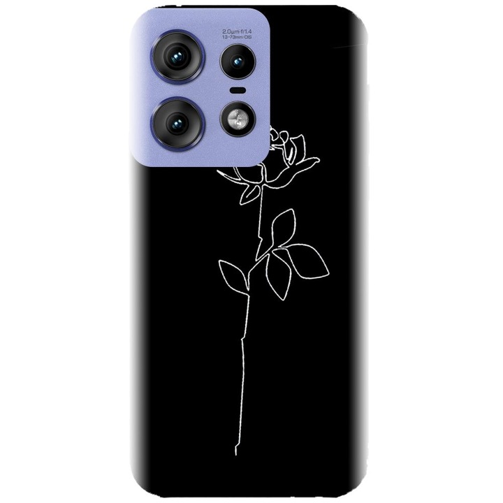 Husa din silicon compatibila cu Motorola Moto Edge 50 Pro - model Black Rose